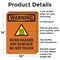 Signmission Hot Surface Sign, 14 in H x 10 in W, Aluminum, Burn Hazard Hot Surface With Symbol OS-2PACK-WS-A-1014-V-13004 - alternate 2
